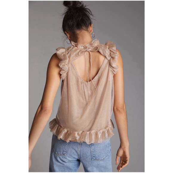 Anthropologie Maeve Ruffled Tulle Tank NWT Size XL - Picture 3 of 14